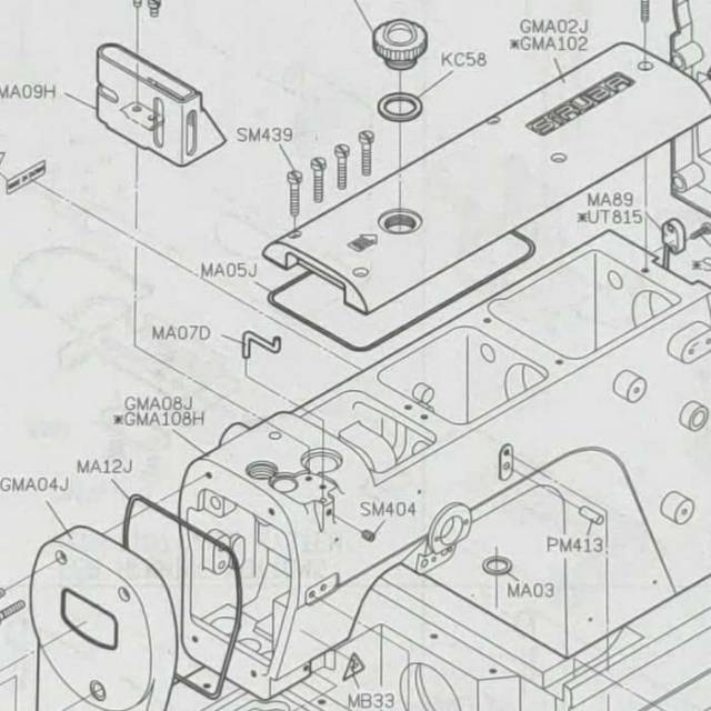 Baut Kamkut SM439 Original Siruba - Asli Overdeck F007