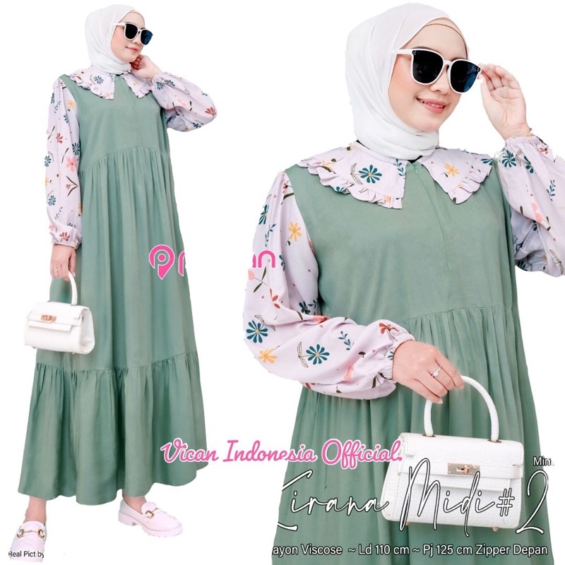 TERBARU KIRANA #1 & #2 MIDI DRESS BEST SELLER ORIGINAL BY PINKAN baju busana wanita