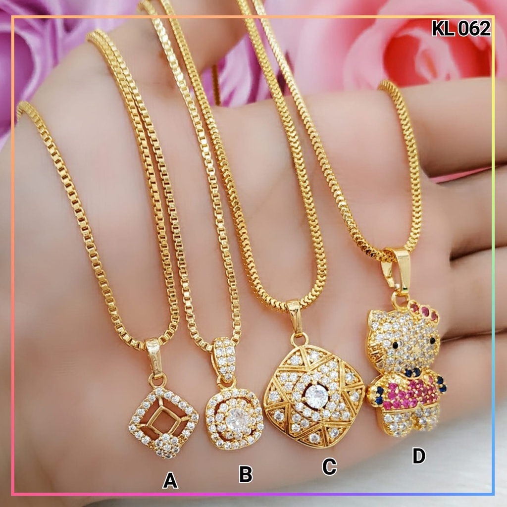 kalung xuping kalung dewasa hello kitty big terbaru permata zircon perhiasan lapis emas gold KL 062