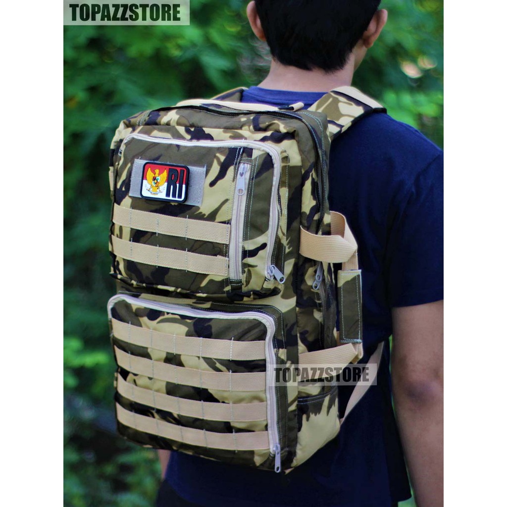 Tas Army Tactical Loreng Gurun Ransel Tentara Polisi Militer TNI