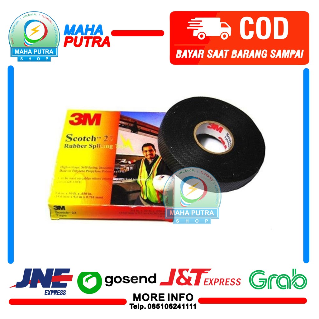 ISOLASI LISTRIK ANTI AIR 3M RUBBER. ISOLASI KARET