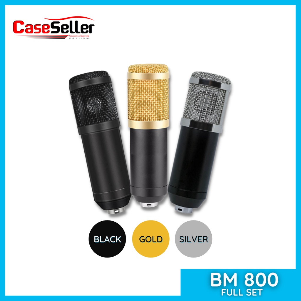 Mic BM 800 Full Paket recording Microphone Condenser Live Streaming Karaoke Record