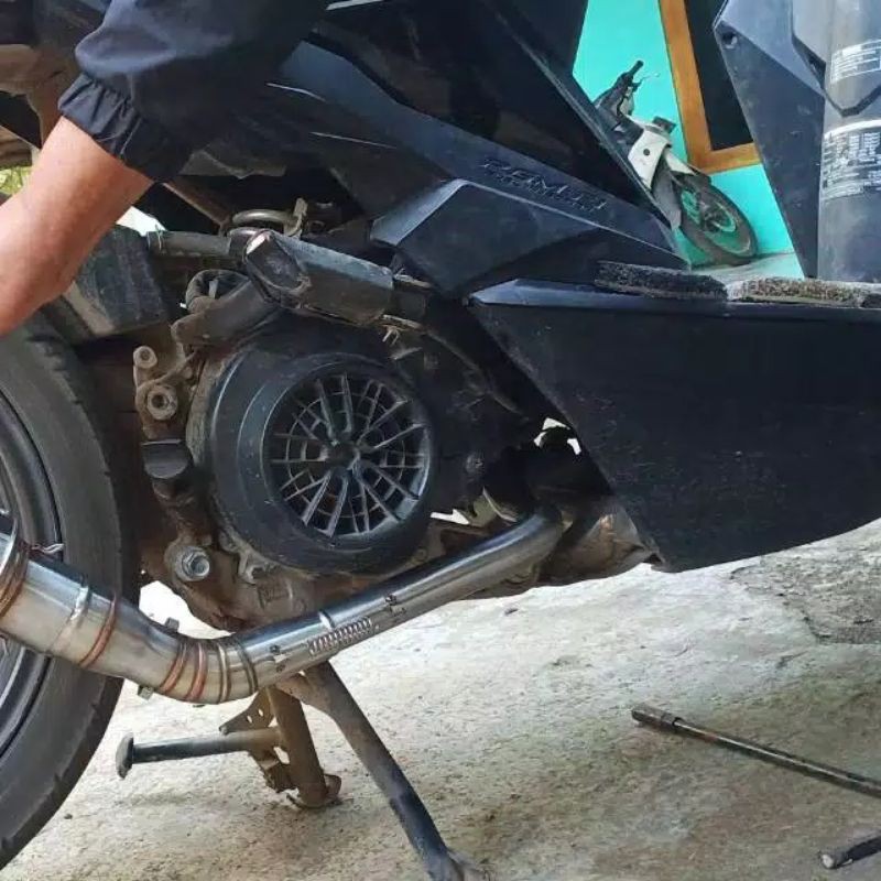 pipa leher knalpot beat kolong atas anti poldur knalpot beat