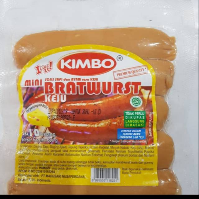 

Kimbo sosis sapi mini Bratwurst keju isi 10pcs 500g