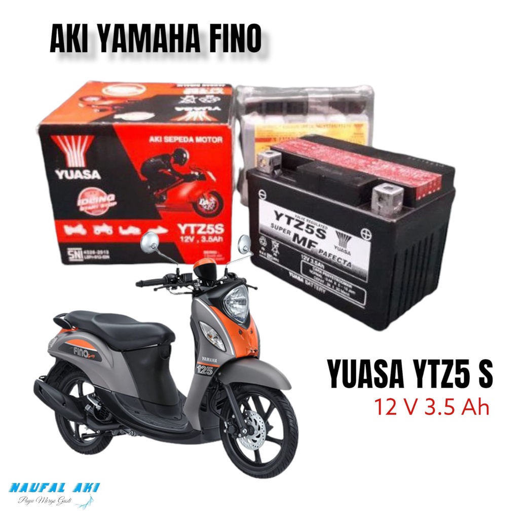 Aki Motor Yamaha mio G GT SOUL XEON M3 X RIDE FINO Yuasa YTZ5s Aki semi kering