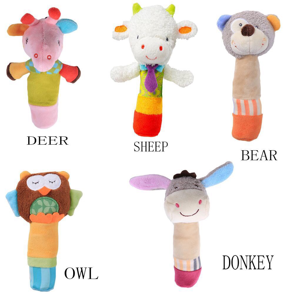 JJ OVCE Rattle squeaky toy animal cute / mainan edukasi untuk bayi motif hewan lucu