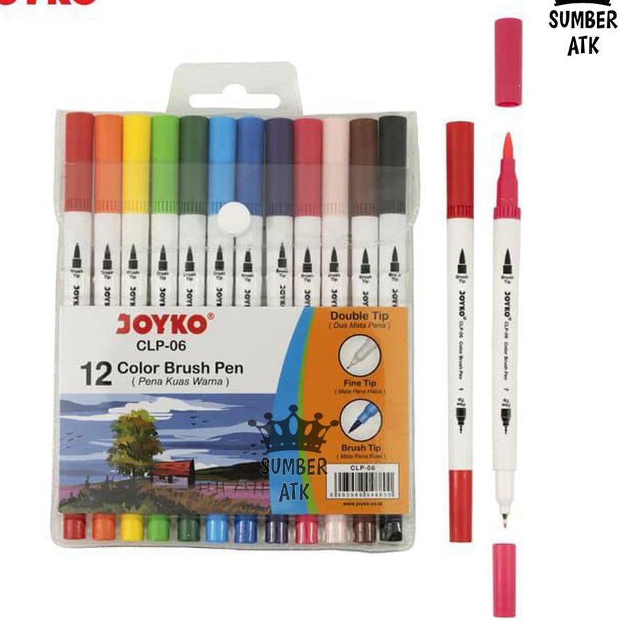 

Baru Color Brush Pen / Pena Kuas Warna Joyko CLP-06 / 12 Warna / Color !!