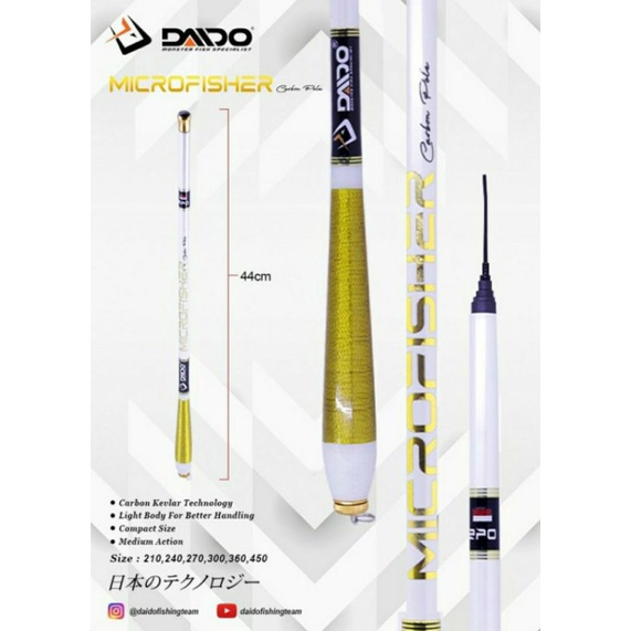 Joran DAIDO MICRO FISHER | Ruas Pendek | Full Carbon 3.60M
