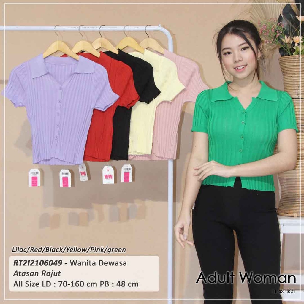BAJU/KAOS RAJUT WANITA KERAH