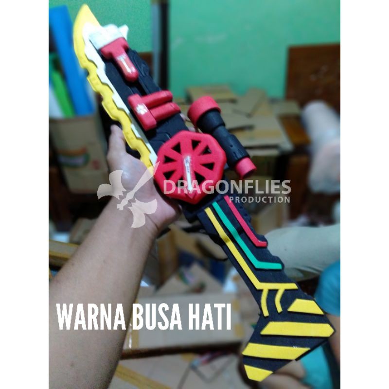 MAINAN DX STEAM BLADE SENJATA KAMEN RIDER BUILD HANDMADE BAHAN BUSA HATI