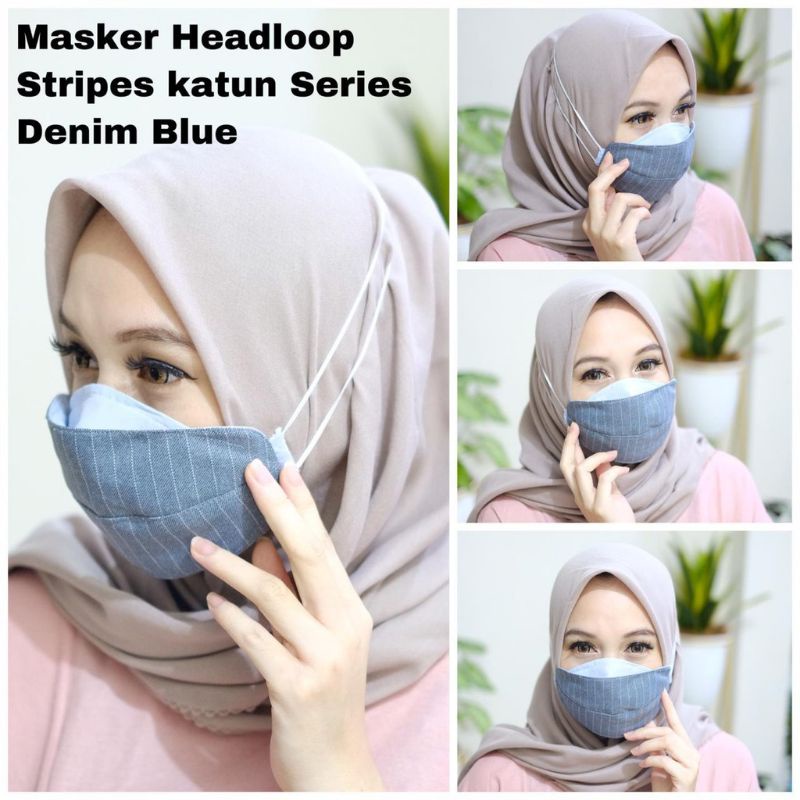 masker kain hijab fashion/masker kain headloop/masker kain kekinian/masker kain 3 ply/masker kain lu