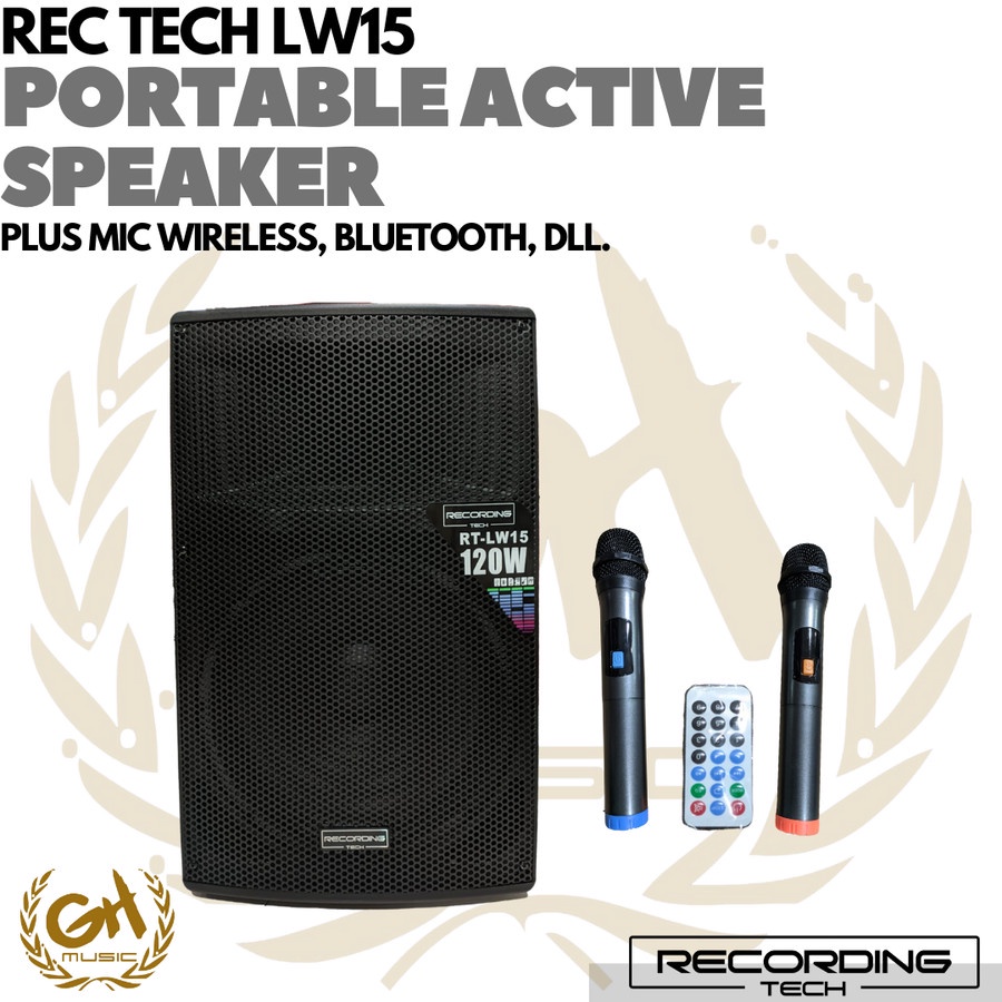 RECORDING TECH RT-LW15 WITH 2 WIRELES MIC SPEAKER PORTABLE