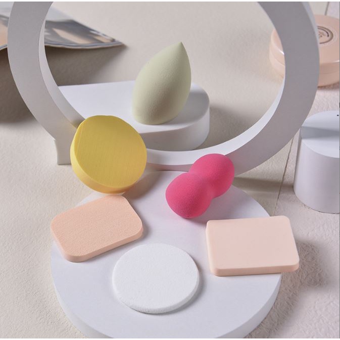 BV.ID SM623 Beauty Blender Spons Make Up Isi 6 in 1 Sponge Foundation Lembut Warna Random