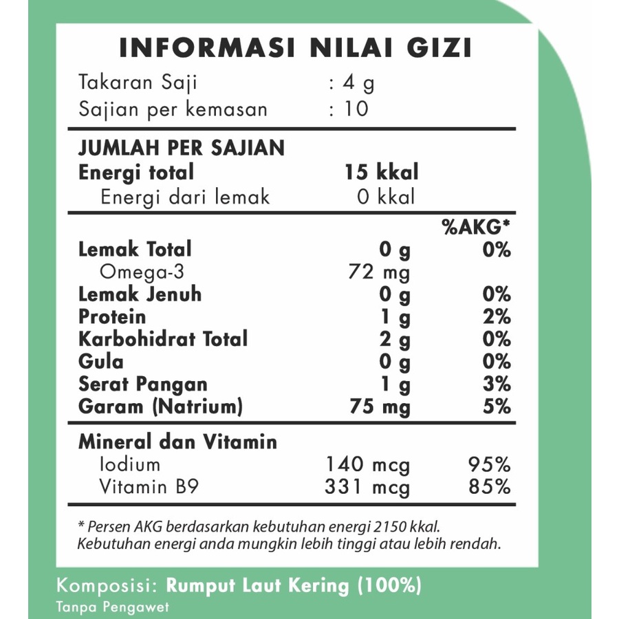 Crystal of The Sea Seaweed Food Powder | Bubuk Rumput Laut Kaldu MPASI