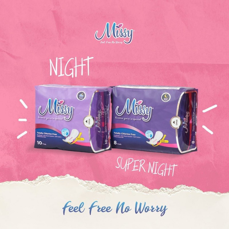 Missy Super Night Wings Pembalut Wanita 335 mm - 8 Pads