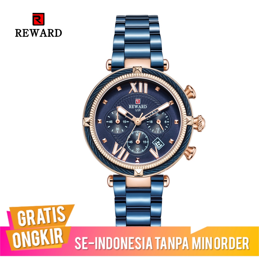 Reward63084 Wanita Berjaga-jaga Watch Enam Pin Watch Tahan Air Quartz Watch Steel Belt Watch Watch