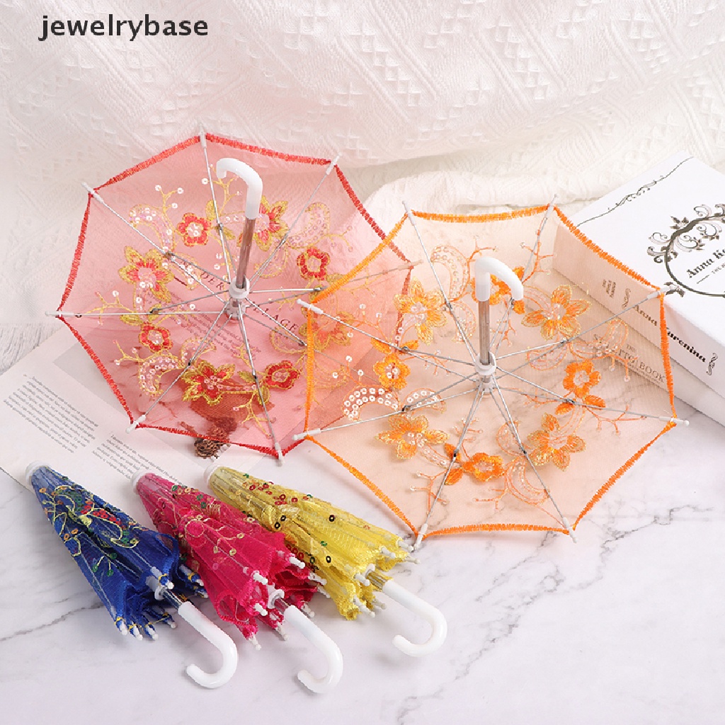 (jewelrybase) Payung Mini Motif Bordir Lace Handmade Gaya Cina Vintage Untuk Anak Perempuan