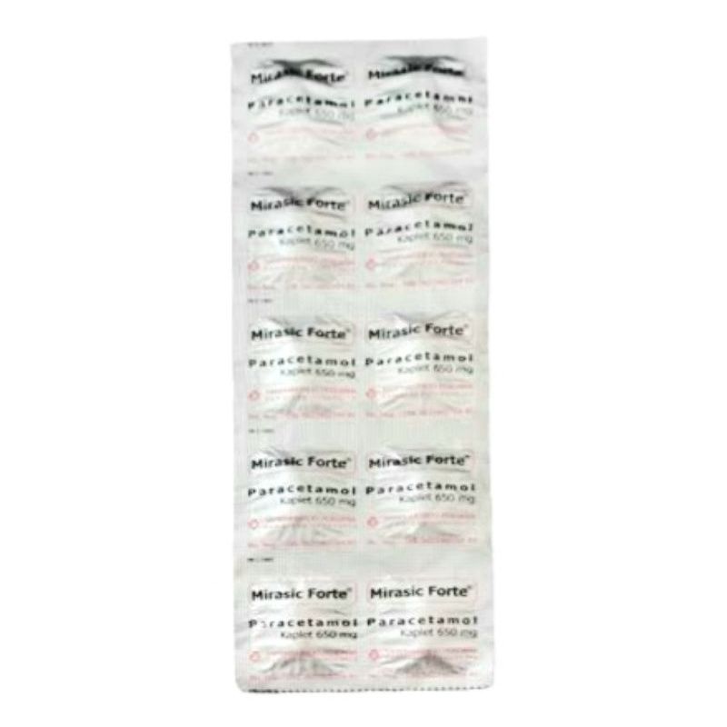 mirasic forte tablet paracetamol 650mg 650 mg 10's 10tablet 10 tab / strip