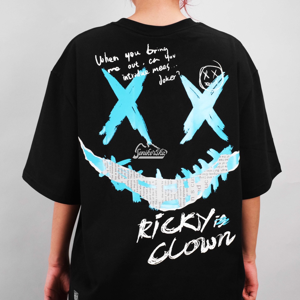 RIC Ricky Is Clown Blue Paper Black Tee