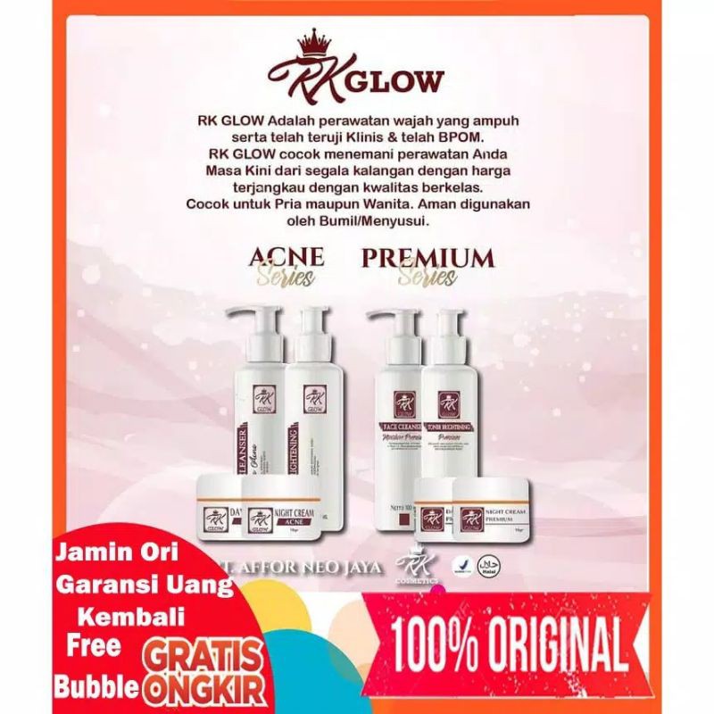 PROMO PAKET RK GLOW ACNE / PAKET RK GLOW PREMIUM BPOM ORIGINAL 100 %