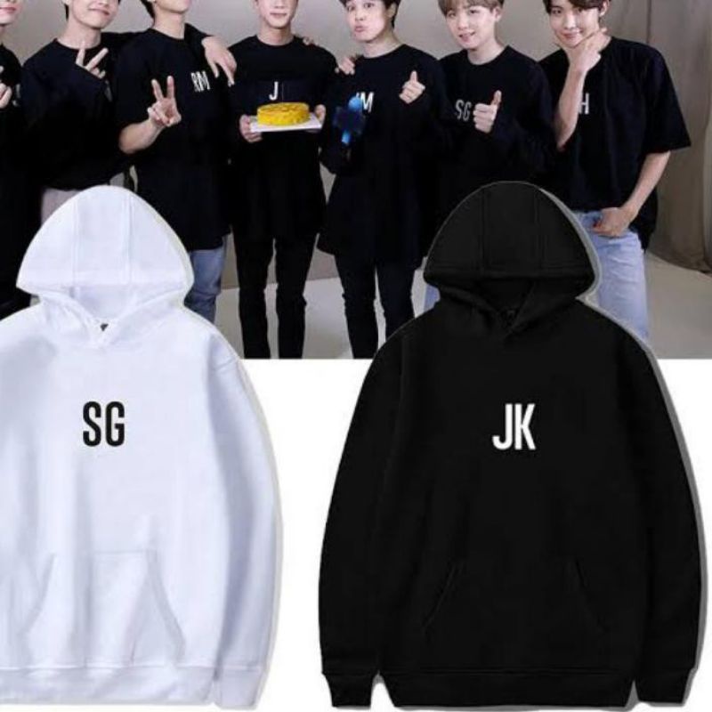 Jaket Hoodie B. T. S Request Insial Nama Member