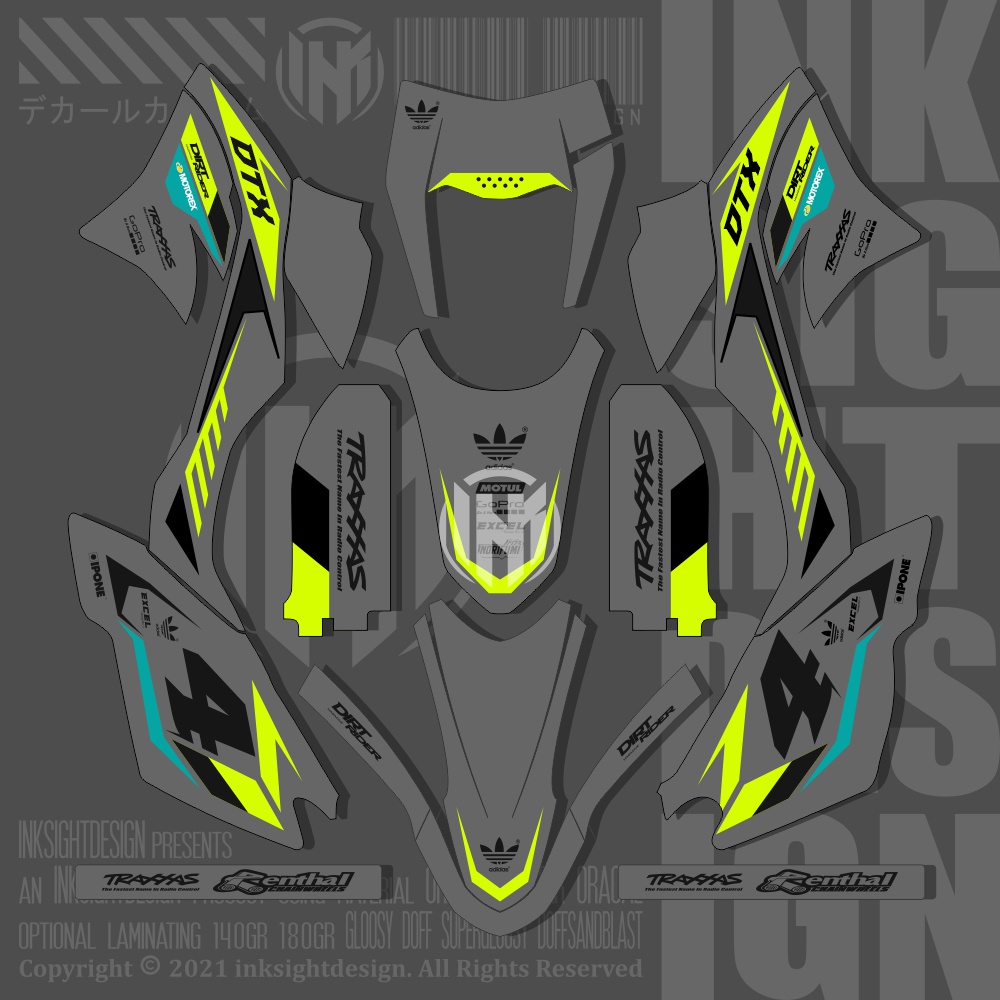 Decal Dtracker 150 KLX Dekal Sticker Motor Custom Supermoto 3