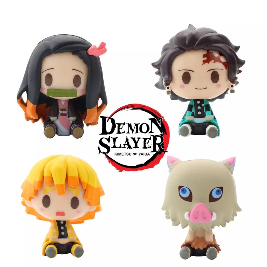 Action Figure set Anime Kimetsu No Yaiba Chibi Ver. Tanjiro Nezuko Demon Slayer Kimetsu Hashira