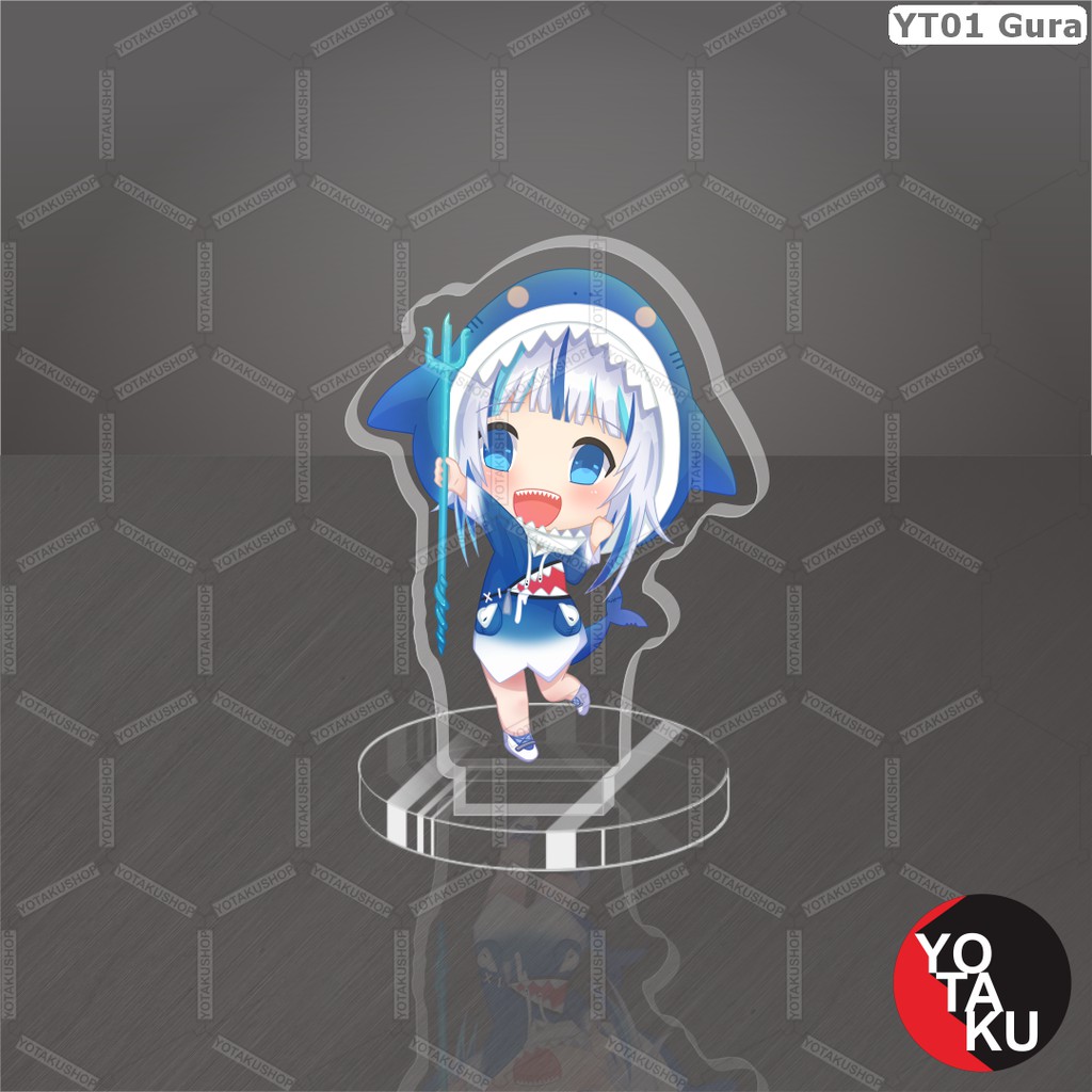 Mini Standee Figure Anime Akrilik Hololive Gawr Gura MST68 seri 1 YOTAKUSHOP