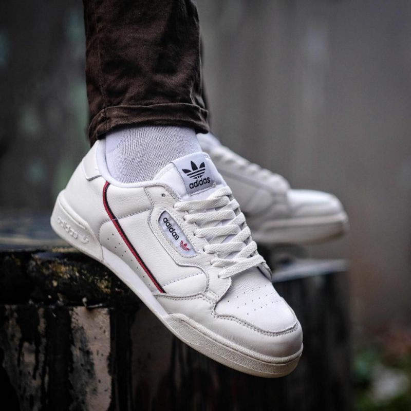 sepatu adidas continental 80s white red