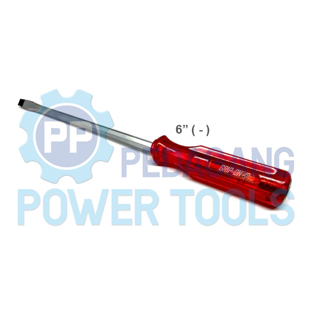 GRIP ON OBENG TEMBUS 6 INCH MINUS KETOK GO THRU IMPACT SCREWDRIVER