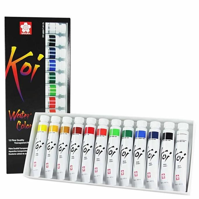 

KOI 12 COLOR WATERCOLOR 12ML TUBE SET ---READY---