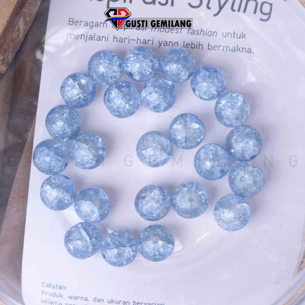 Isi 12pcs Mutiara Marmer Bening Permata