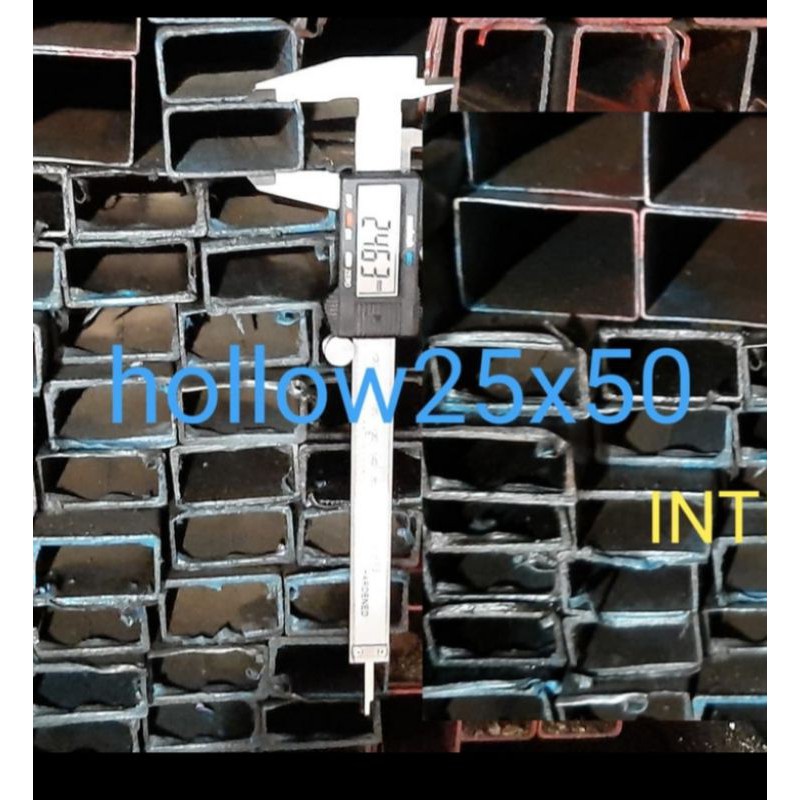 BESI HOLLOW 25 x 50 x 6M (stall kotak/pipa kotak) tebal 1,0mm / tebal 1,2mm / tebal 1,5mm / tebal 1,