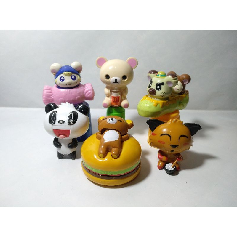 Hamtaro Happy Meal Mcdonalds Mcd Toys Rilakkuma Bear Japan Beruang Jepang Mix Panda Ramen Cat Jadul