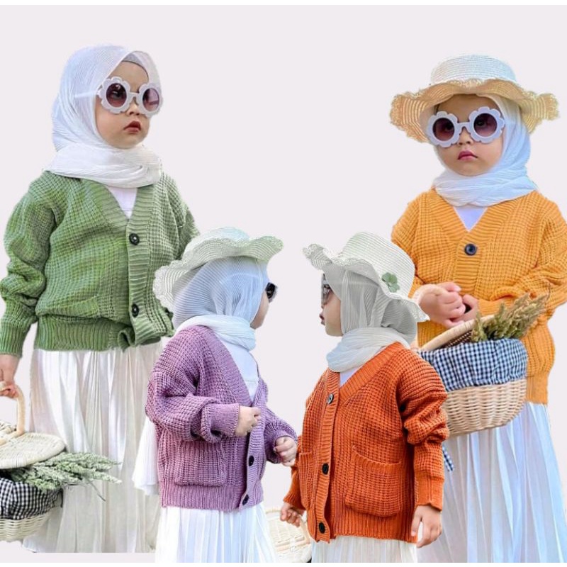 Cardigan rajut anak perempuan