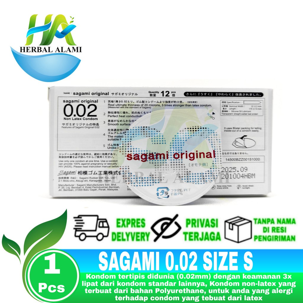 Kondom Sagami Original Hijau 0.02 ( S size )