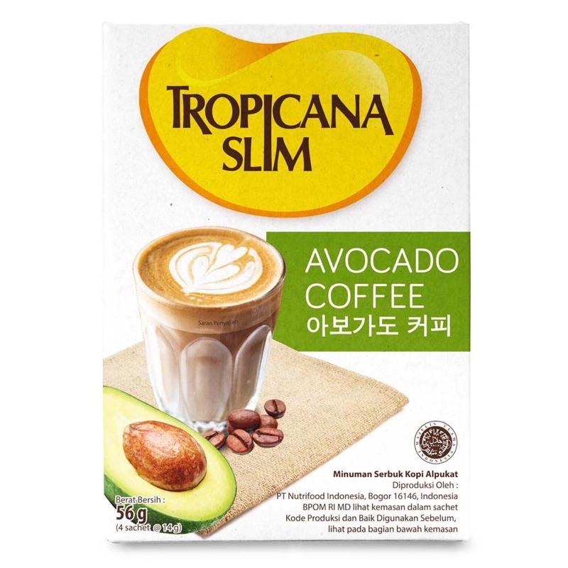 

Tropicana Slim Avocado Coffee 56gr [4 sachet x 14gr]