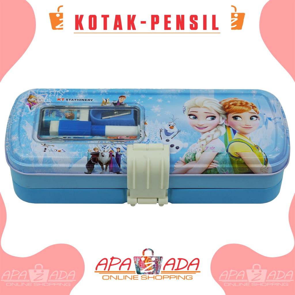 Apazada - Kotak Pensil Kaleng Karakter  2 Susun + Isi / Tempat Pensil Kaleng Plus Isi / Pencil Case Murah Berkualitas Bisa Cod-2