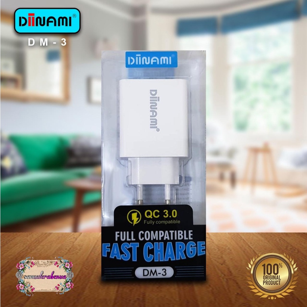 BM101 ADAPTOR BATOK CHARGER DIINAMI DM-3 3USB PORTS QUALCOM android &amp; iPhone garansi 1tahun SB2585