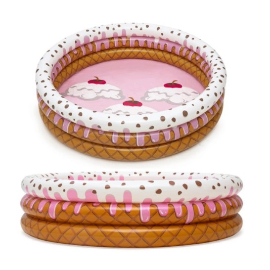 Kolam Renang Anak Merk Bestway Mandi Bola Ice Cream Play Pool Size: 1.6m x 1.6m x 38cm Garansi SNI-3