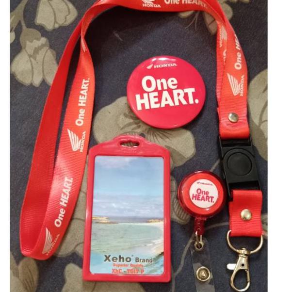 

[KODE 9CH] paket lengkap Tali id card Honda ( one heart ) ecer dan grosir