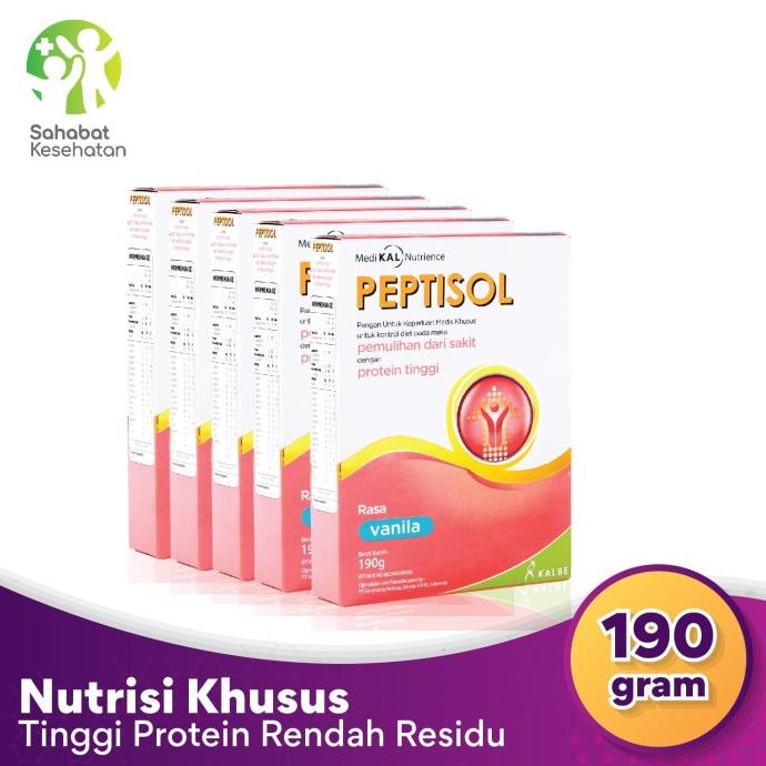 

BAYAR DITEMPAT Bundle 5 Box Peptisol - Nutrisi Tinggi Protein Rendah Residu - Vanila