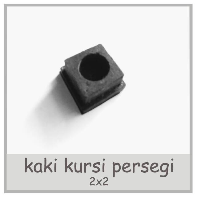 Karet Kaki Kursi Persegi 2x2 cm (karet besi hollow / hollo)
