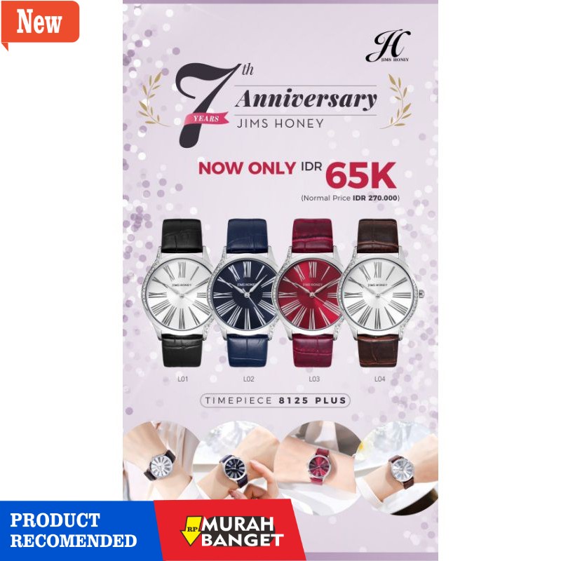 Jam analog wanita terbaik- PROMO Jam Tangan wanita jims honey Anniversary original 8188 8123 8125 pl