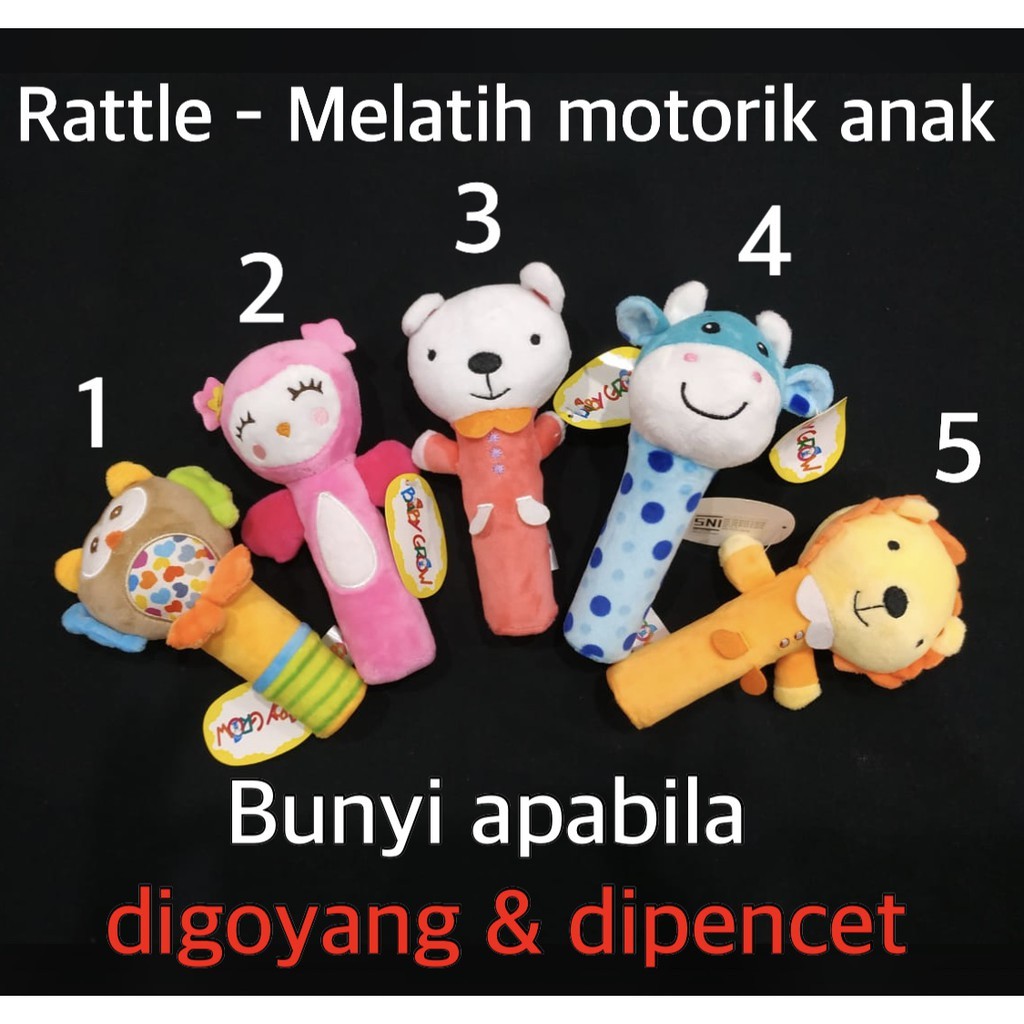 Boneka Rattle stick BESAR SPPHOP Animal / Rattles Musik Mainan Bayi /mainan bayi CBKS JH VC