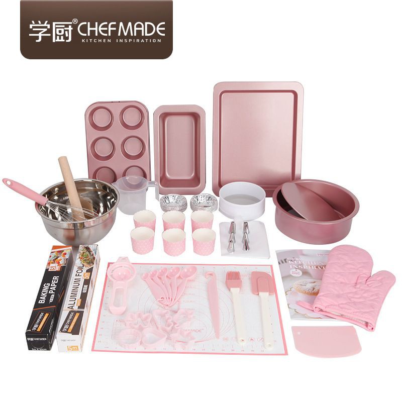 chefmade Pink home baking set 25pcs / set loyang dan baking tools set WK9790