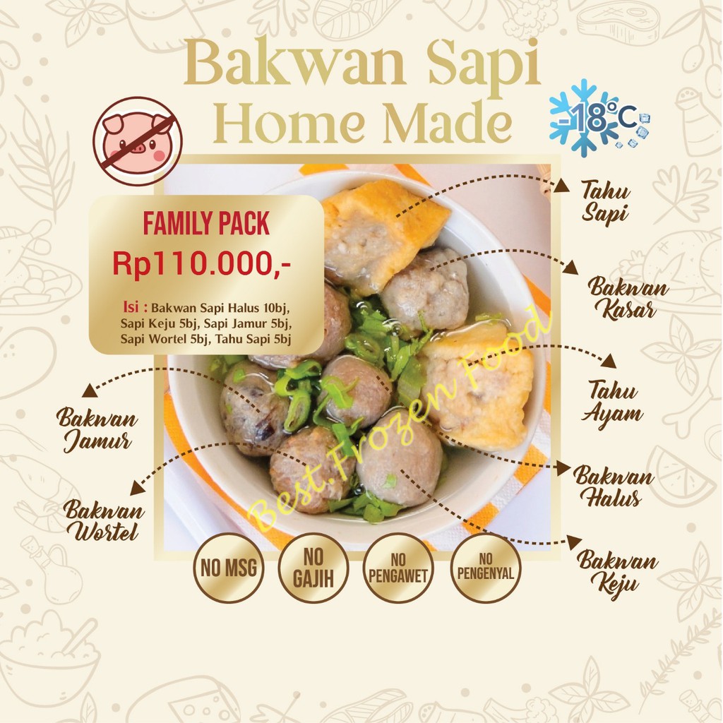 

Frozen Bakwan Sapi Home Made Family Pack