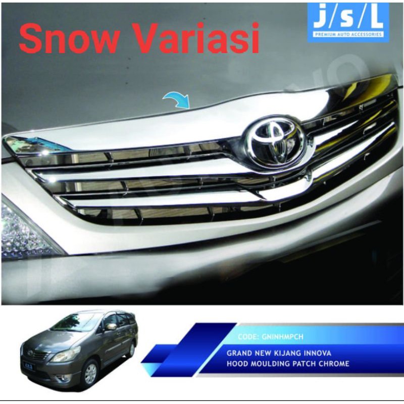 Kijang Innova hood molding patch chrome Lis kap mesin krom JSL