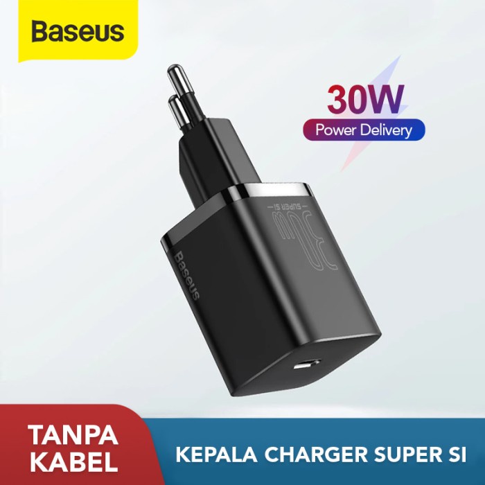 Baseus Super Si Kepala Charger Wall Adaptor 30W Type C PD Quick Fast Charging adapter Batok iPhone S