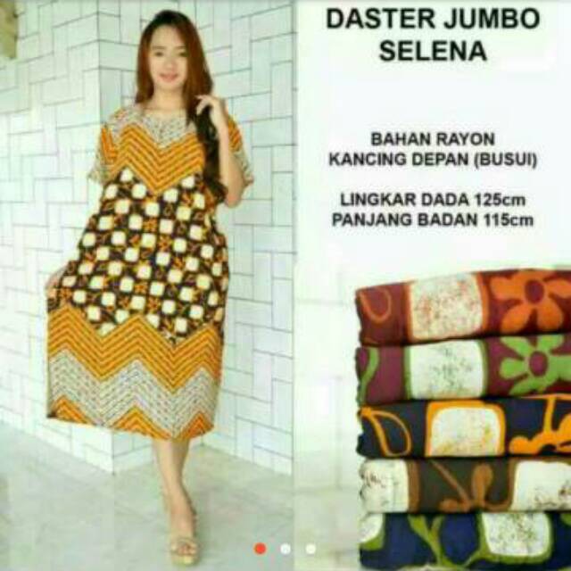 Daster jumbo selena grosir murah katun adem batik adem